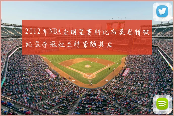 2012年NBA全明星赛科比布莱恩特破纪录夺冠杜兰特紧随其后